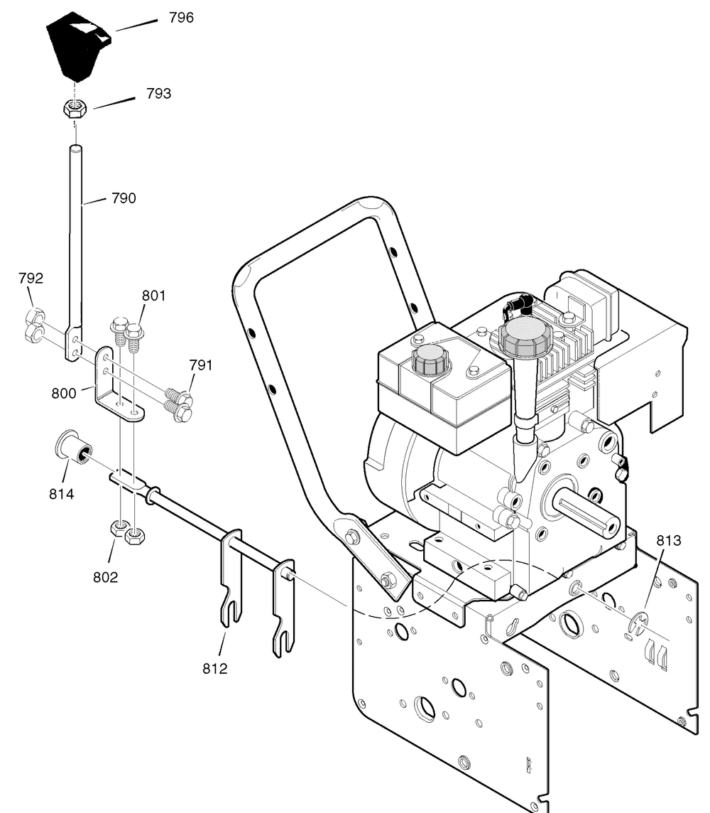 Shift Yoke Diagram and Parts List for 626750X16B 2004 Briggs and Stratton Snow Blower